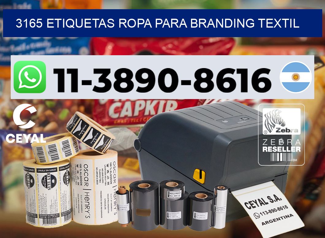 3165 Etiquetas ropa para branding textil
