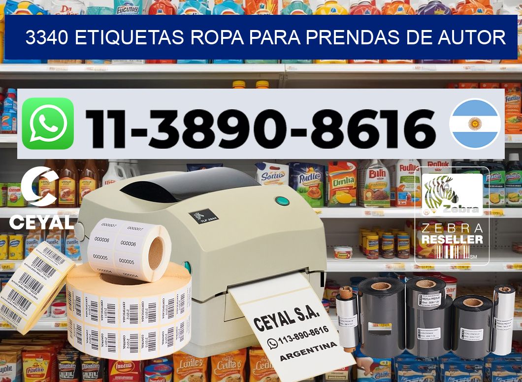 3340 Etiquetas ropa para prendas de autor
