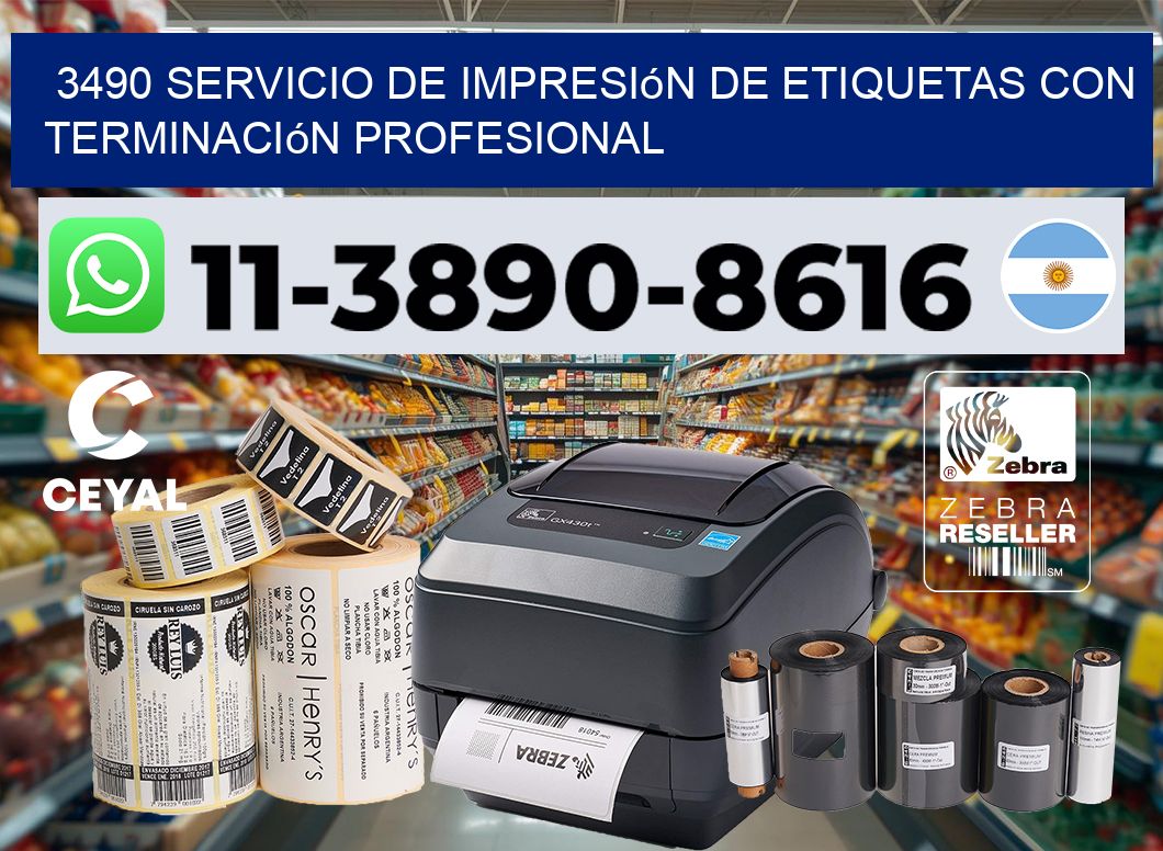 3490 Servicio de impresión de etiquetas con terminación profesional