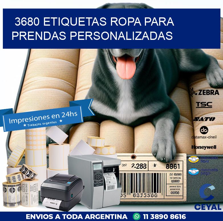 3680 Etiquetas ropa para prendas personalizadas