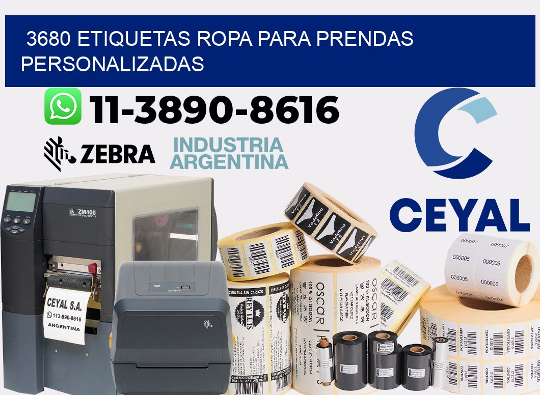 3680 Etiquetas ropa para prendas personalizadas