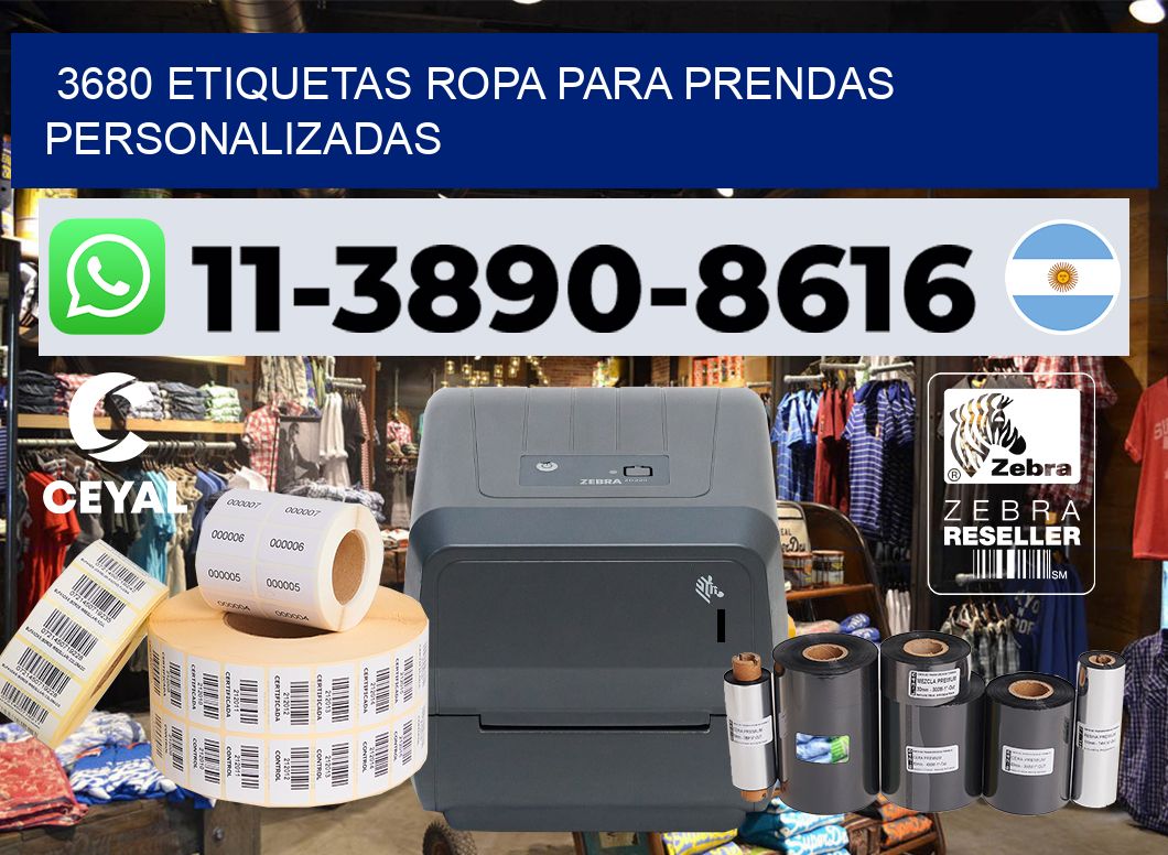 3680 Etiquetas ropa para prendas personalizadas