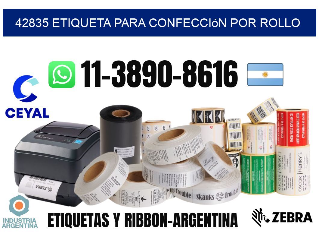 42835 etiqueta para confección por rollo
