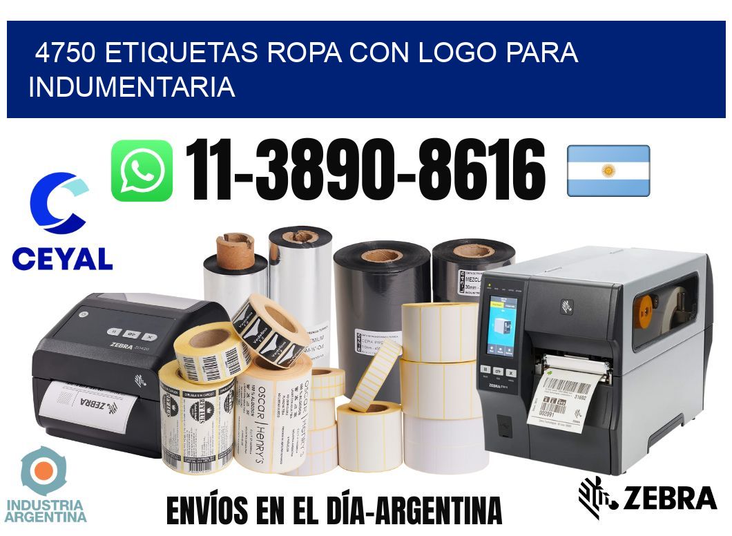 4750 Etiquetas ropa con logo para indumentaria
