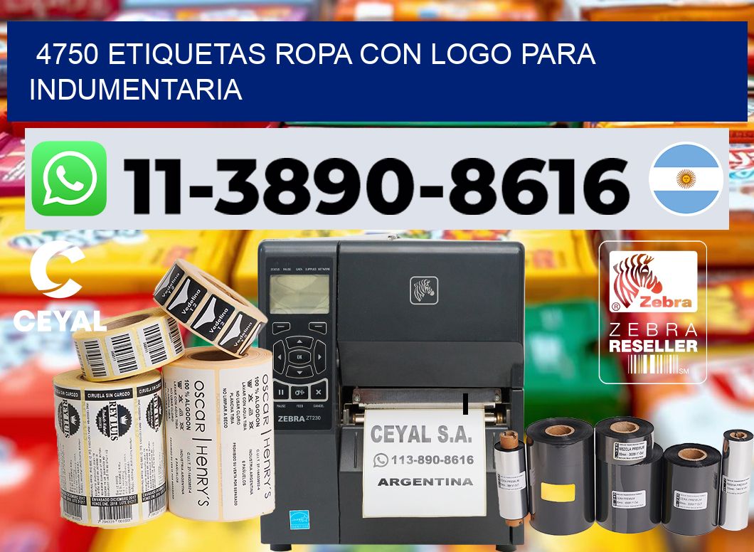 4750 Etiquetas ropa con logo para indumentaria