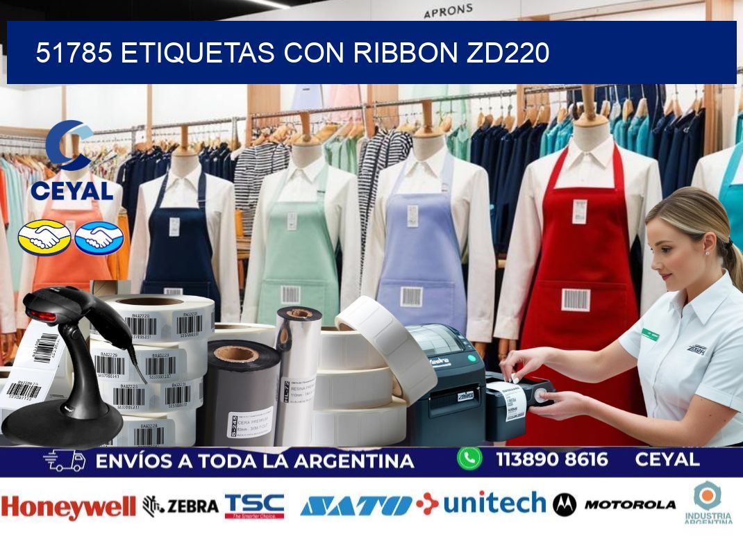 51785 etiquetas con ribbon zd220
