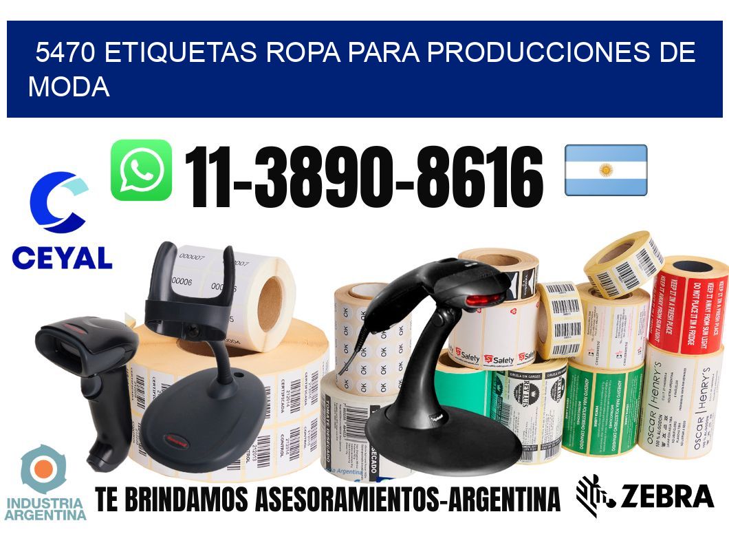 5470 Etiquetas ropa para producciones de moda