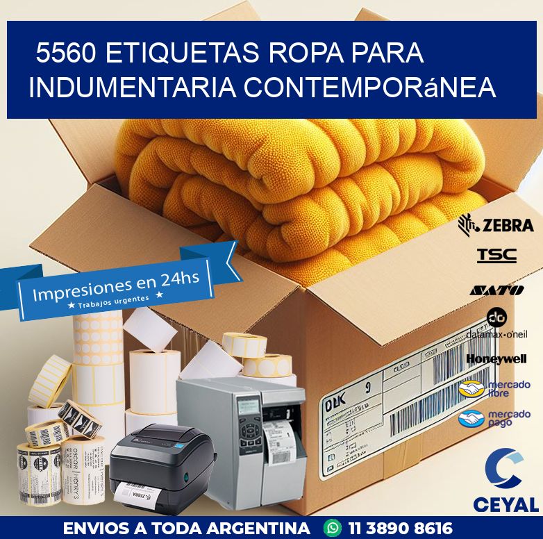 5560 Etiquetas ropa para indumentaria contemporánea