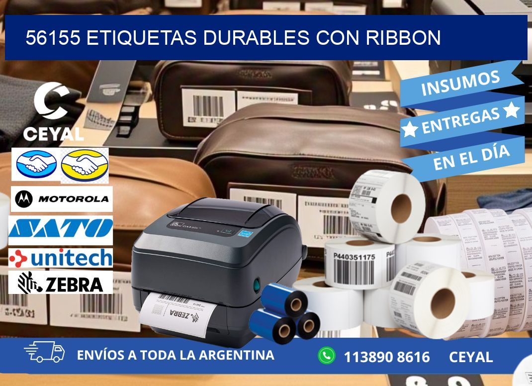 56155 etiquetas durables con ribbon