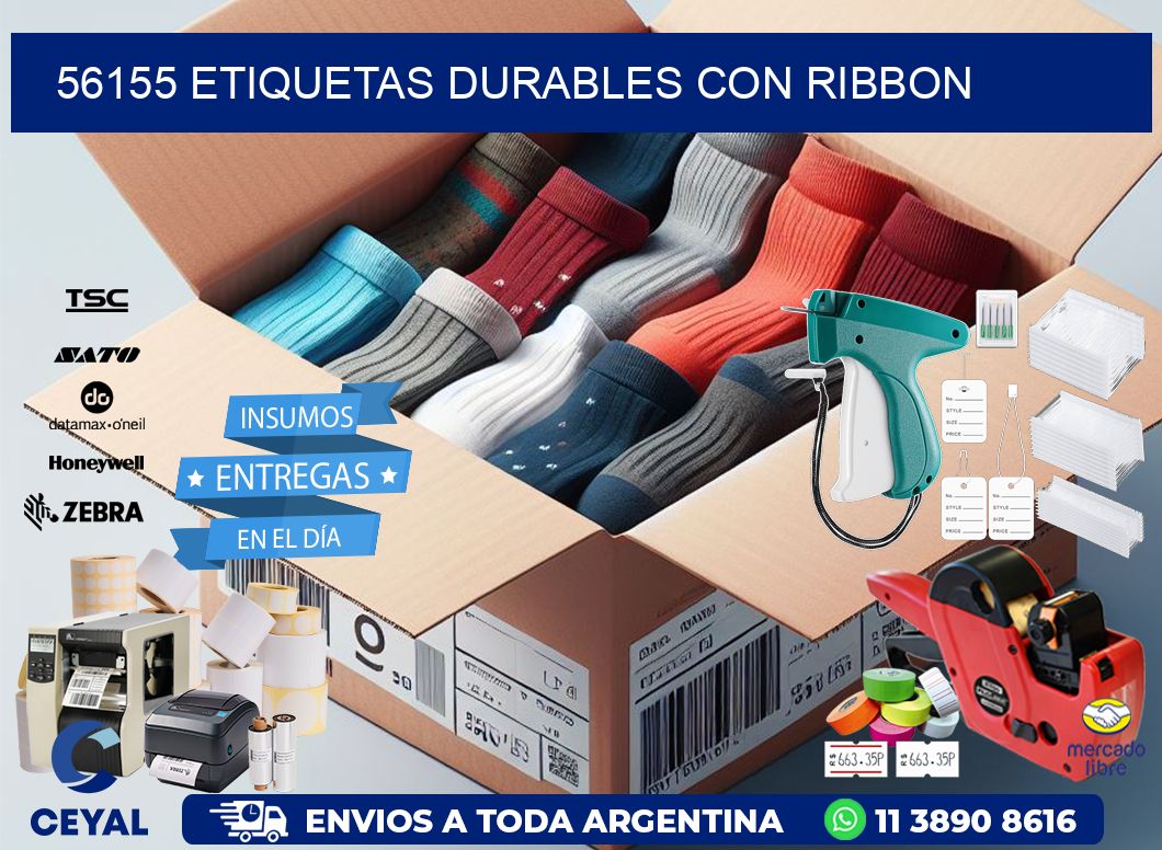 56155 etiquetas durables con ribbon