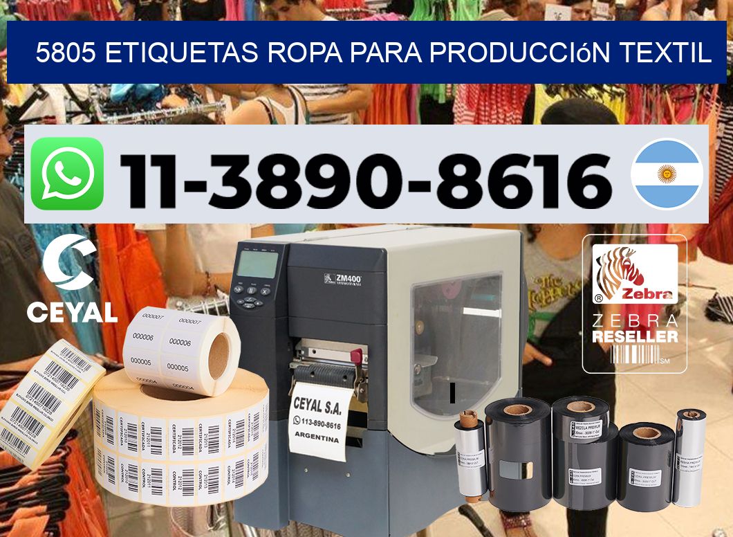 5805 Etiquetas ropa para producción textil