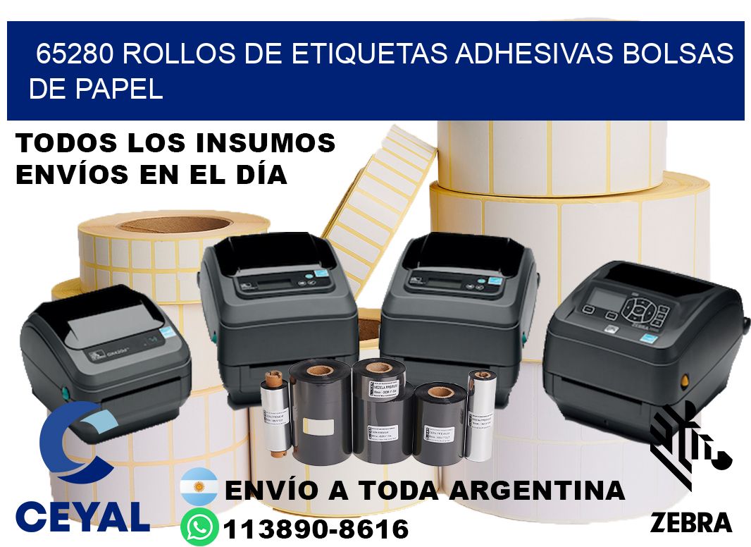 65280 rollos de etiquetas adhesivas bolsas de papel