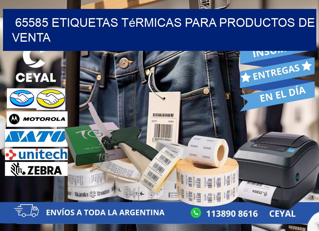 65585 etiquetas térmicas para productos de venta