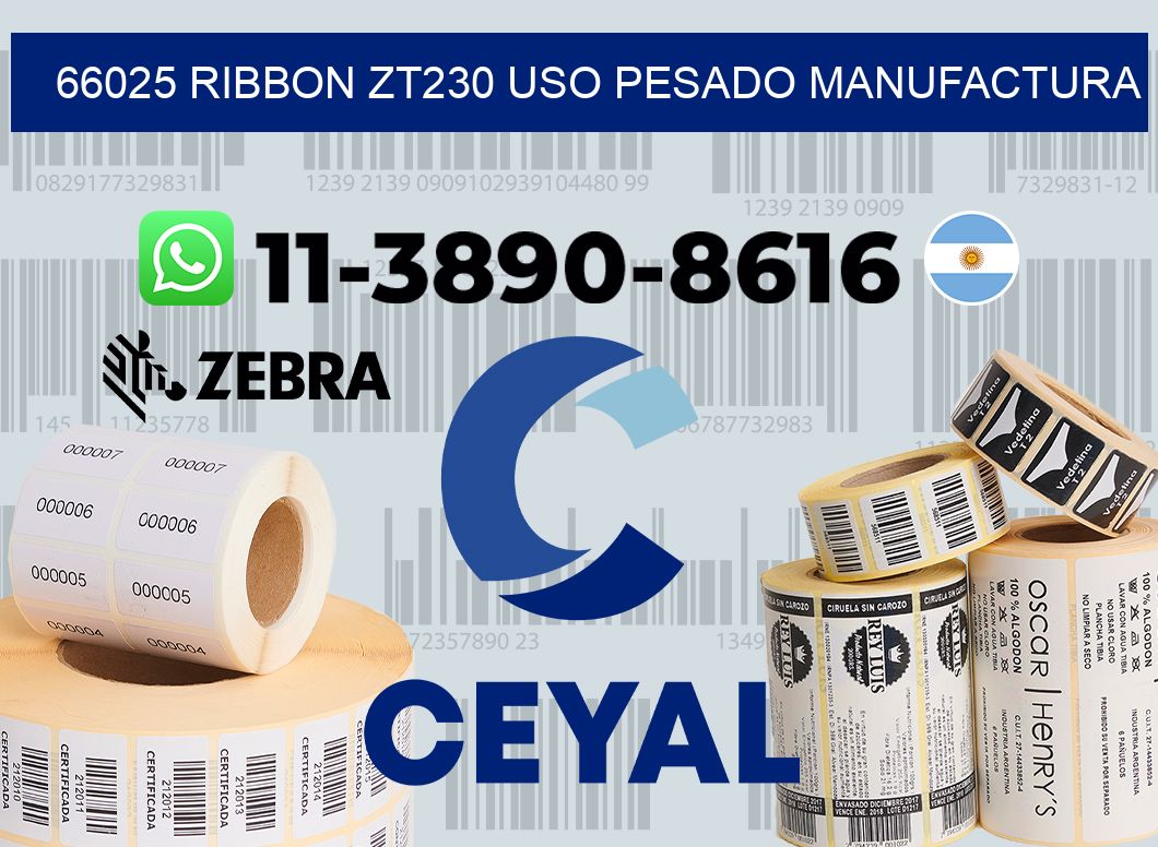 66025 ribbon zt230 uso pesado manufactura