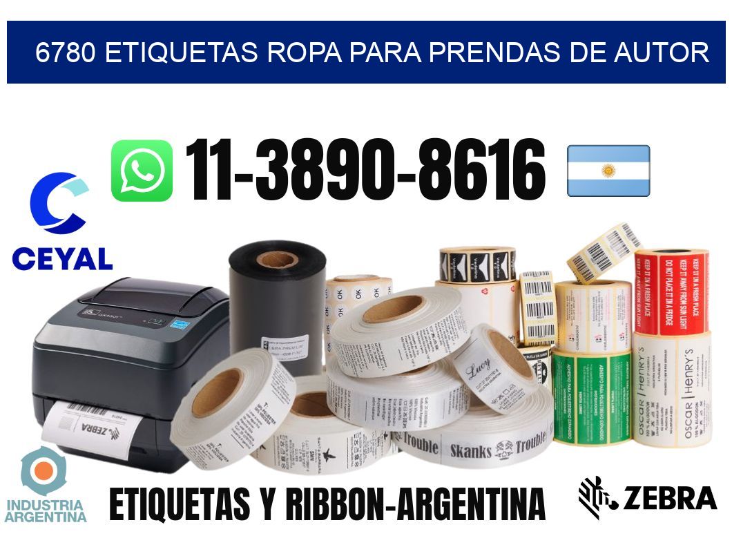 6780 Etiquetas ropa para prendas de autor