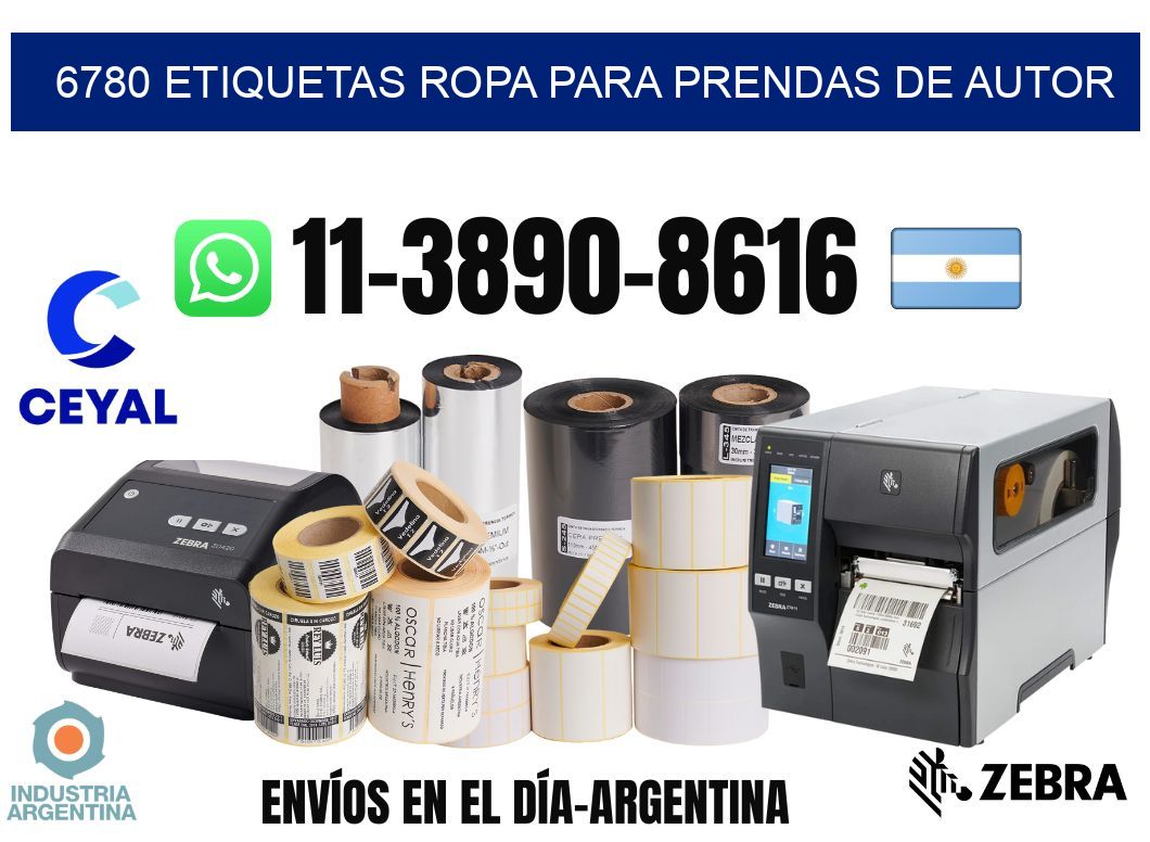 6780 Etiquetas ropa para prendas de autor