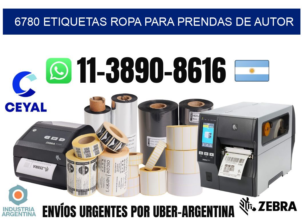 6780 Etiquetas ropa para prendas de autor