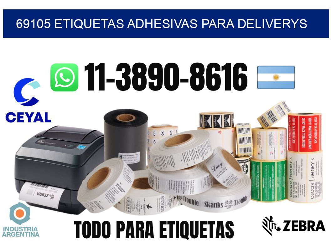 69105 etiquetas adhesivas para deliverys