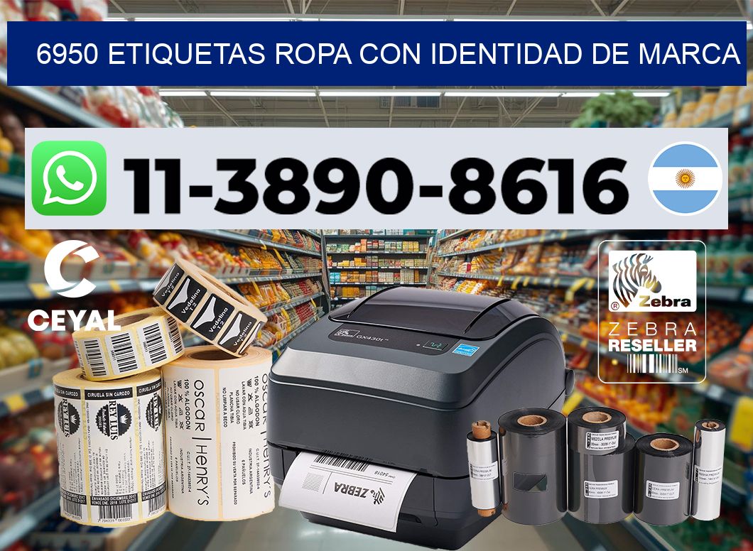 6950 Etiquetas ropa con identidad de marca