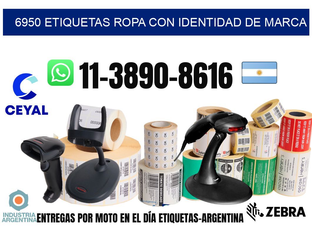 6950 Etiquetas ropa con identidad de marca