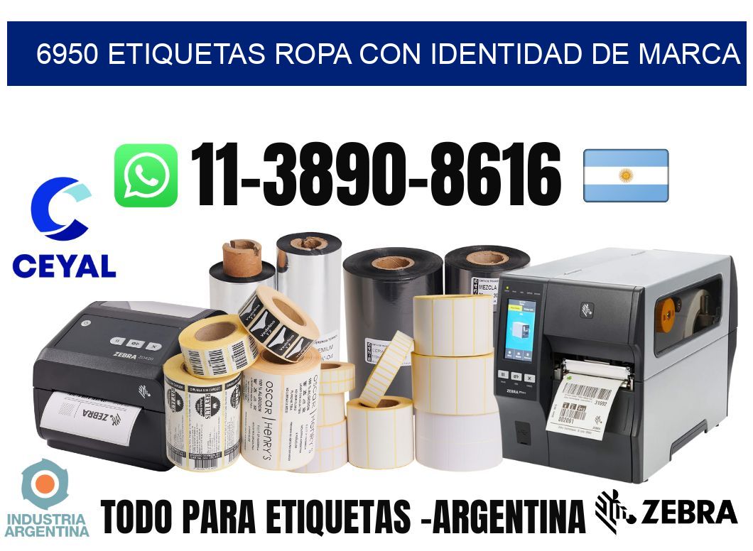 6950 Etiquetas ropa con identidad de marca