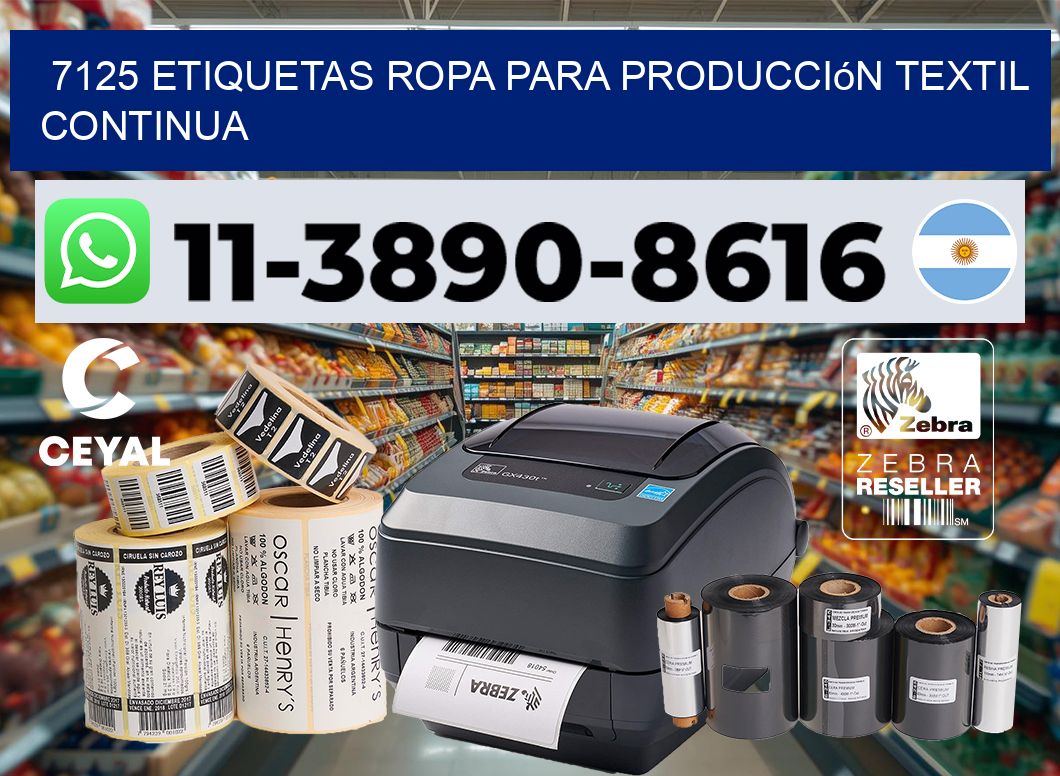7125 Etiquetas ropa para producción textil continua