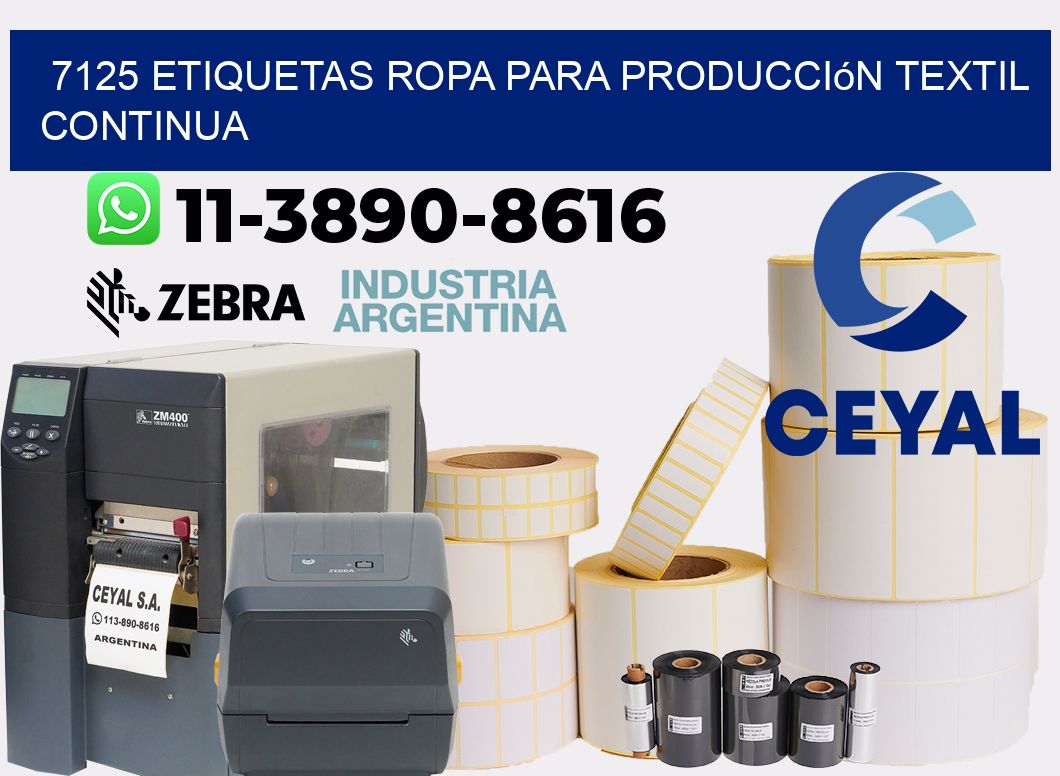 7125 Etiquetas ropa para producción textil continua