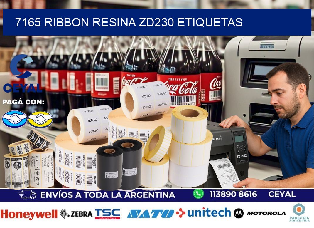 7165 ribbon resina zd230 etiquetas