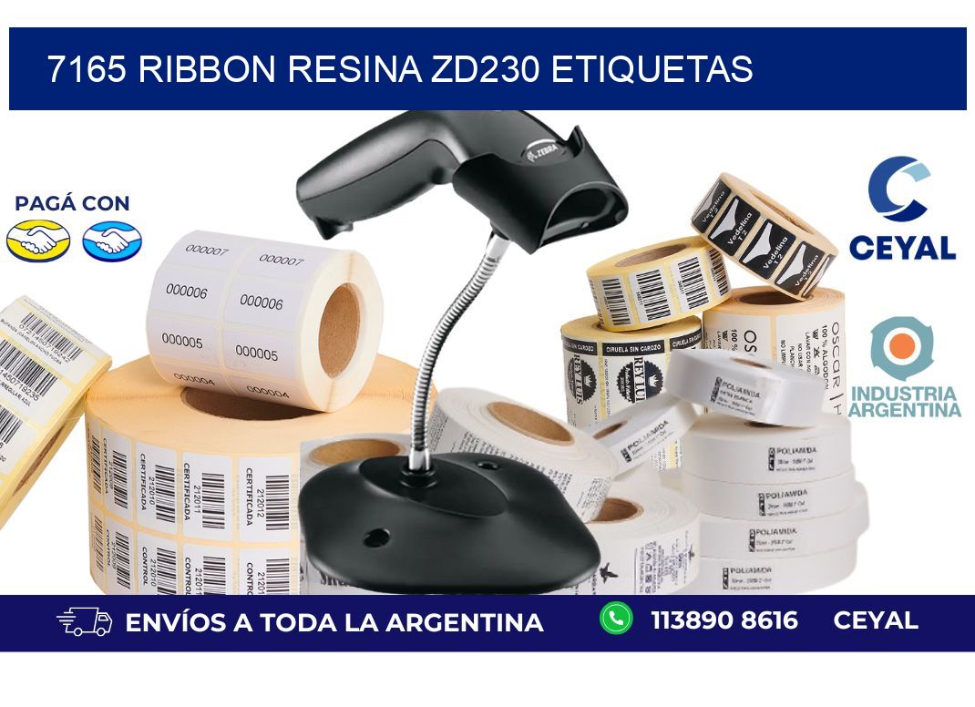 7165 ribbon resina zd230 etiquetas
