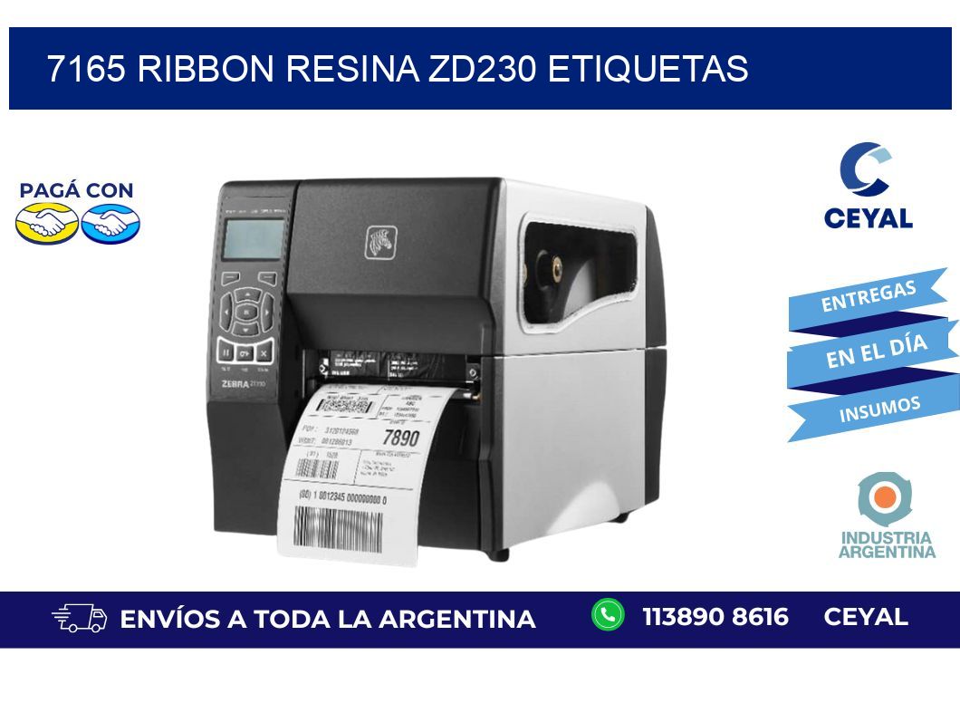 7165 ribbon resina zd230 etiquetas