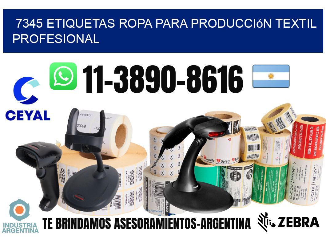 7345 Etiquetas ropa para producción textil profesional