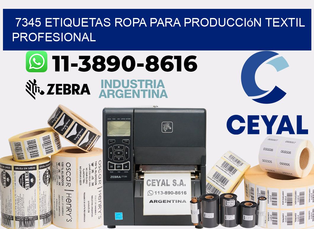 7345 Etiquetas ropa para producción textil profesional
