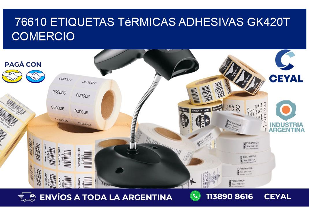 76610 etiquetas térmicas adhesivas gk420t comercio
