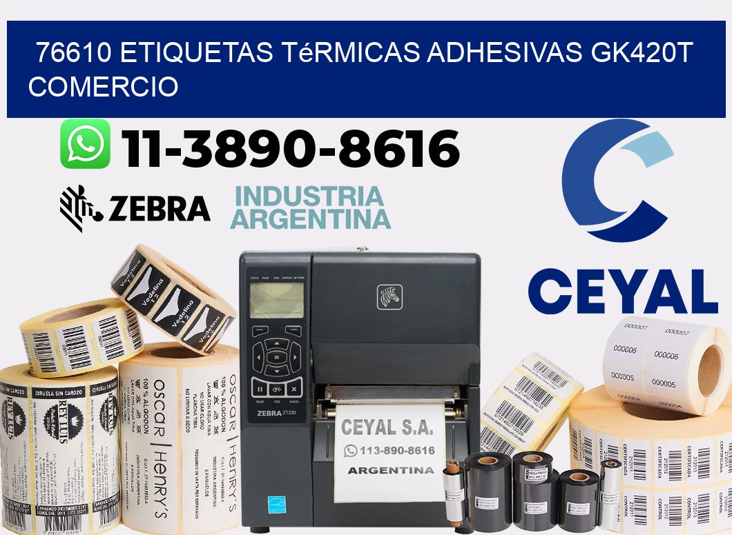 76610 etiquetas térmicas adhesivas gk420t comercio