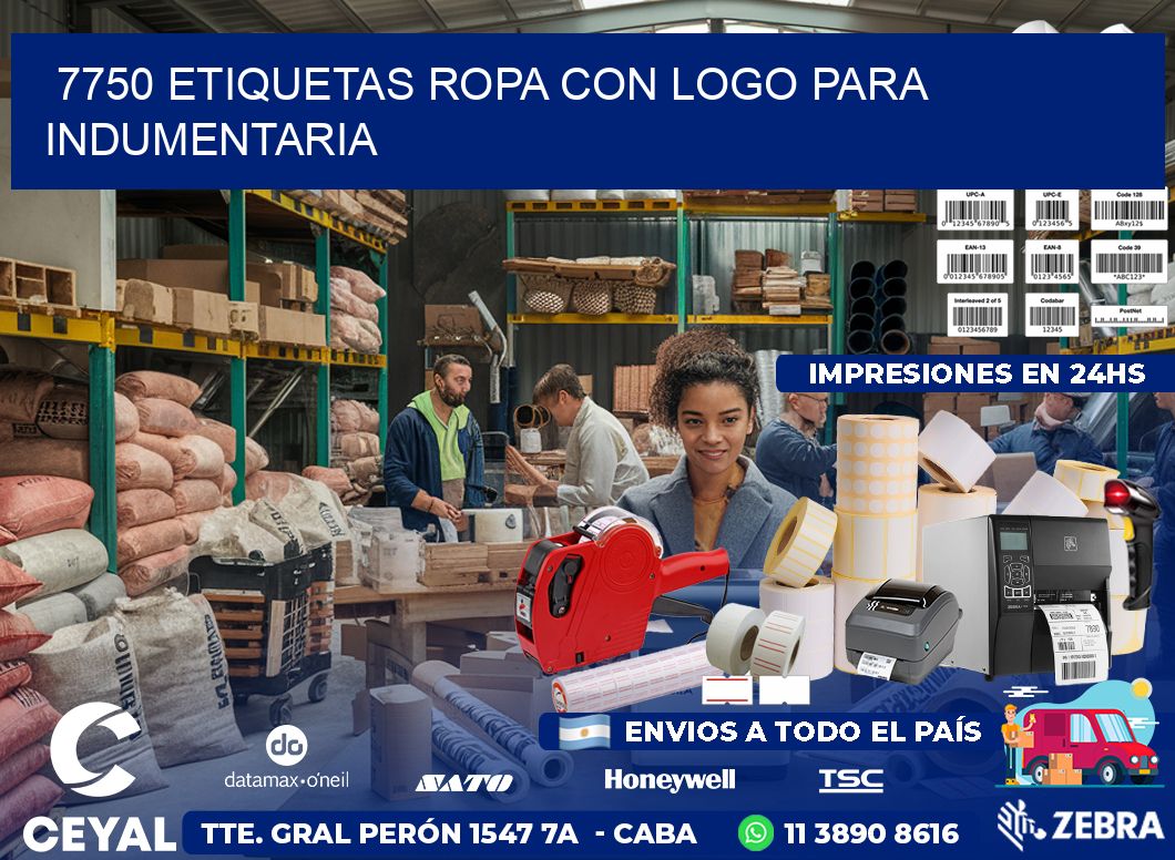 7750 Etiquetas ropa con logo para indumentaria