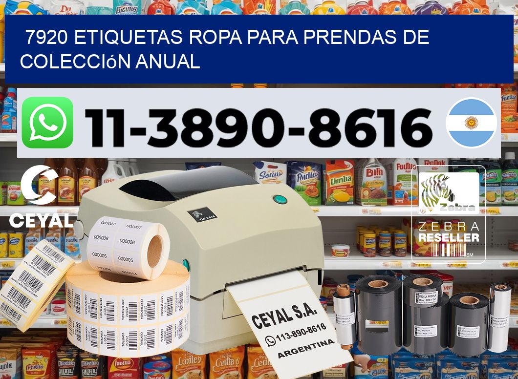 7920 Etiquetas ropa para prendas de colección anual