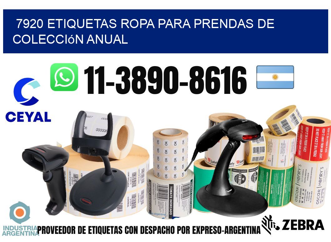 7920 Etiquetas ropa para prendas de colección anual