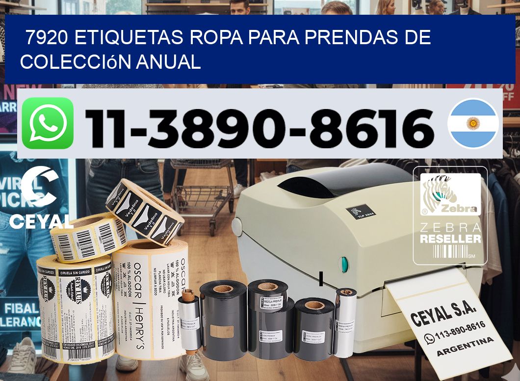 7920 Etiquetas ropa para prendas de colección anual