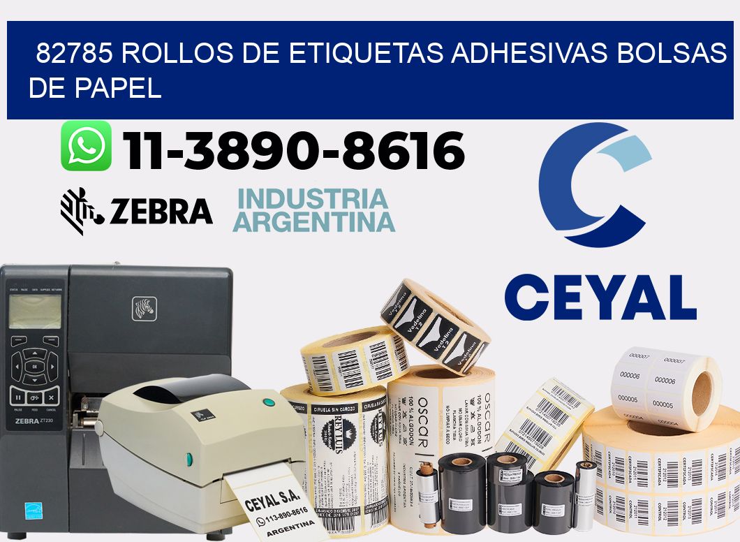 82785 rollos de etiquetas adhesivas bolsas de papel