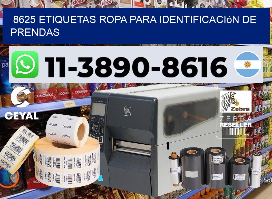 8625 Etiquetas ropa para identificación de prendas