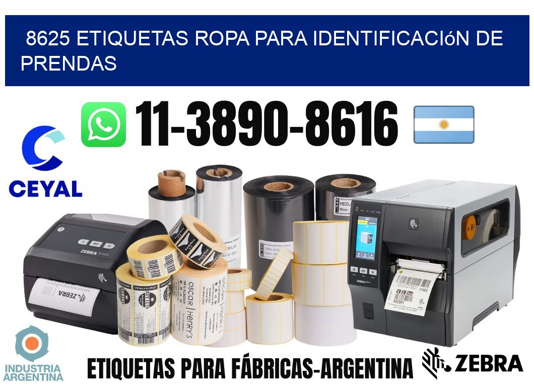 8625 Etiquetas ropa para identificación de prendas
