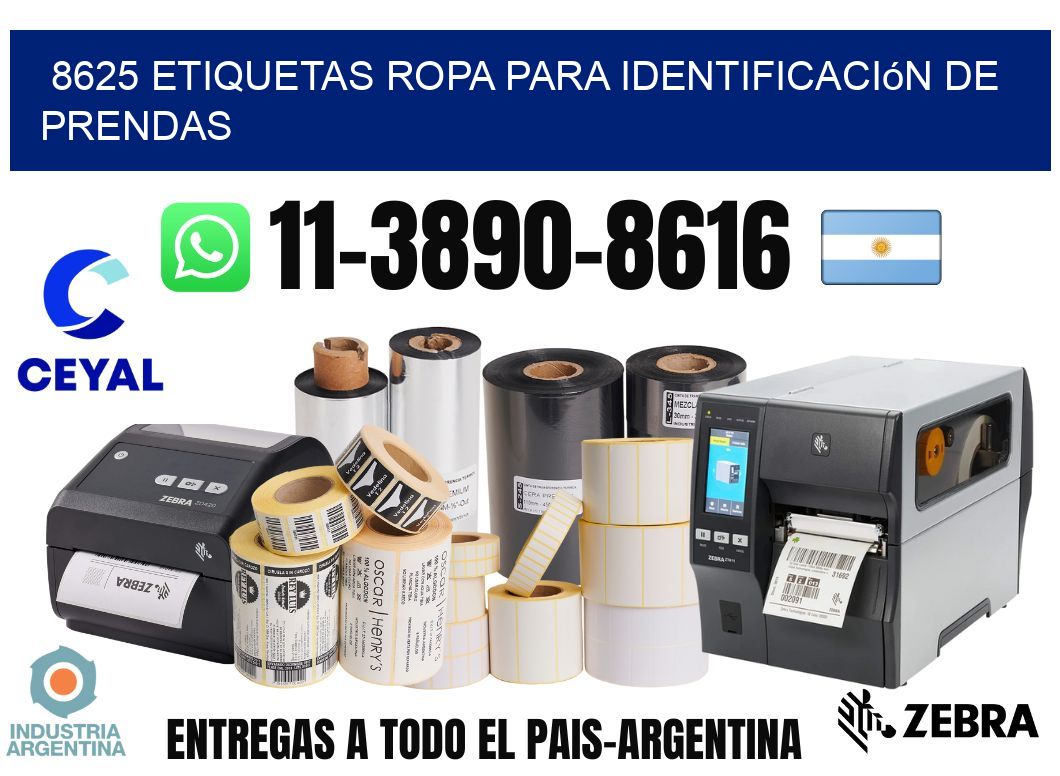 8625 Etiquetas ropa para identificación de prendas
