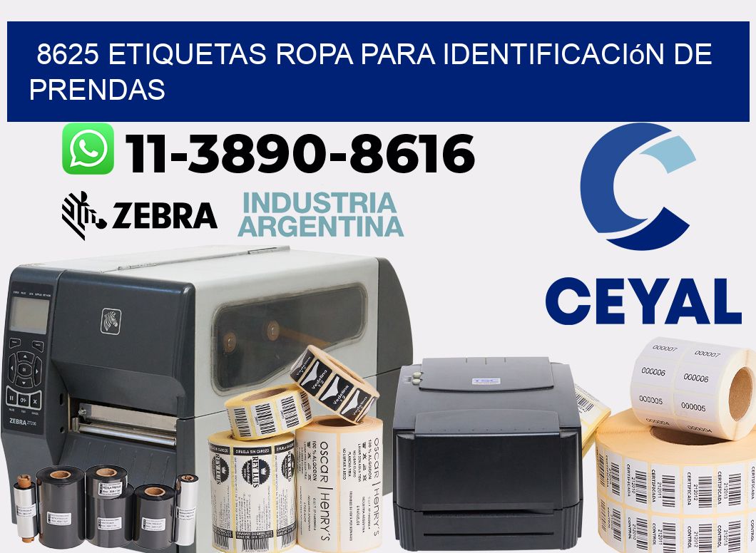 8625 Etiquetas ropa para identificación de prendas