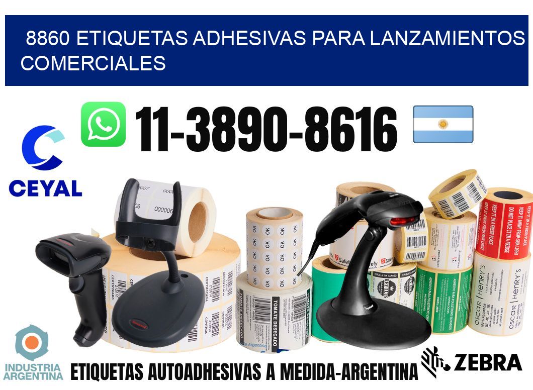 8860 Etiquetas adhesivas para lanzamientos comerciales