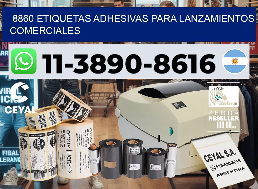 8860 Etiquetas adhesivas para lanzamientos comerciales