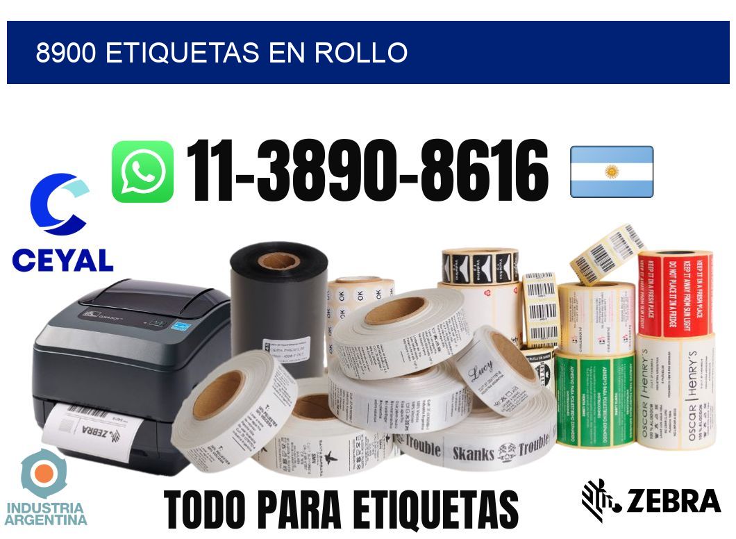 8900 etiquetas en rollo