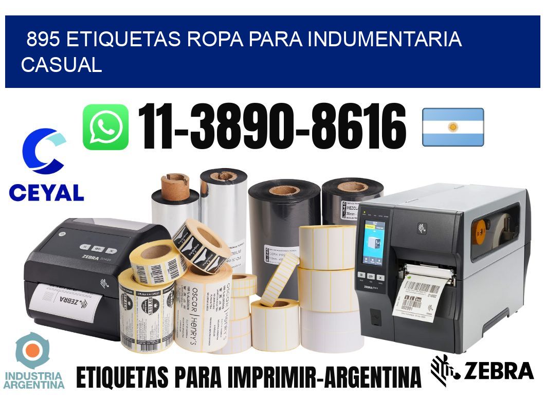 895 Etiquetas ropa para indumentaria casual