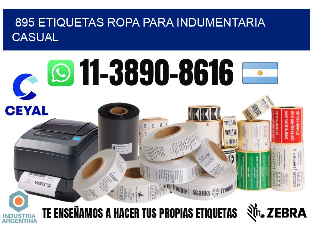 895 Etiquetas ropa para indumentaria casual