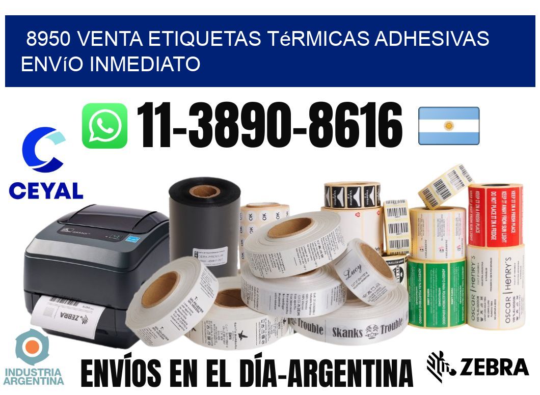 8950 venta etiquetas térmicas adhesivas envío inmediato