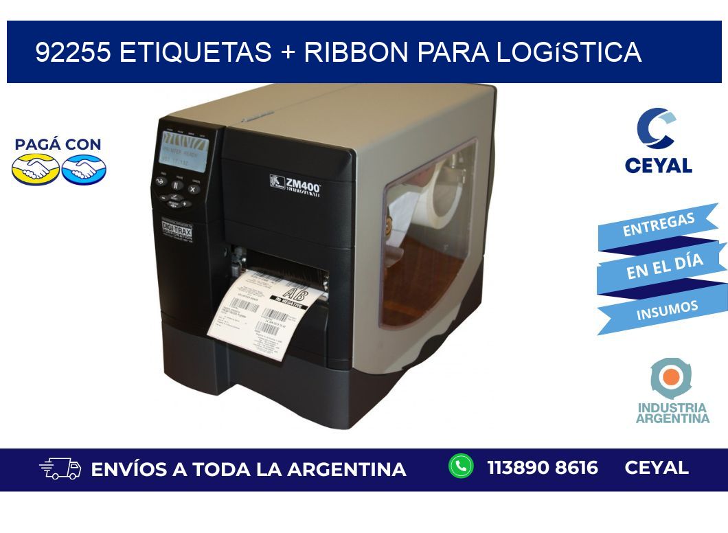 92255 etiquetas + ribbon para logística